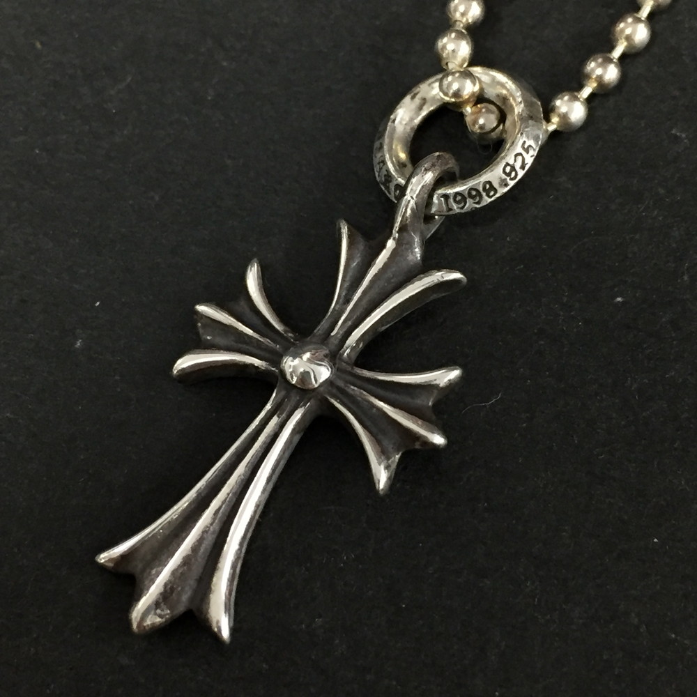 Chrome Hearts クロムハーツ SV925 12g タイニー CH差し交わす シャンデリヤ どんぶり鉢チェーン店 首飾り 勘定書き嘱する しろがね色/CR0027【中古】