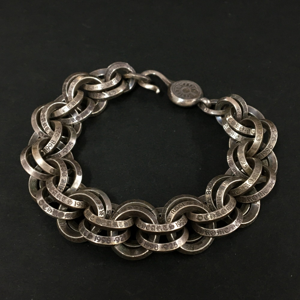 Chrome Hearts クロムハーツ SV925 DOUBLE B RING ダブルB輪っか 腕輪 しろがね色/CR0126【中古】