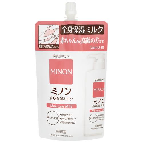 【１０個セット】 第一三共ヘルスケア ミノン 全身保湿ミルク 詰め替え用(320ml)×１０個セット 4987107673688.jpg