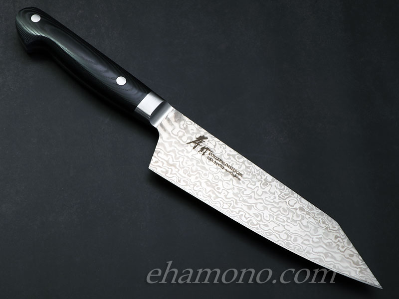 堺孝行　コアレスダマスカス　剣型三徳（切付三徳）160mm　ブラックマイカルタ～coreless damascus kiritsuke160