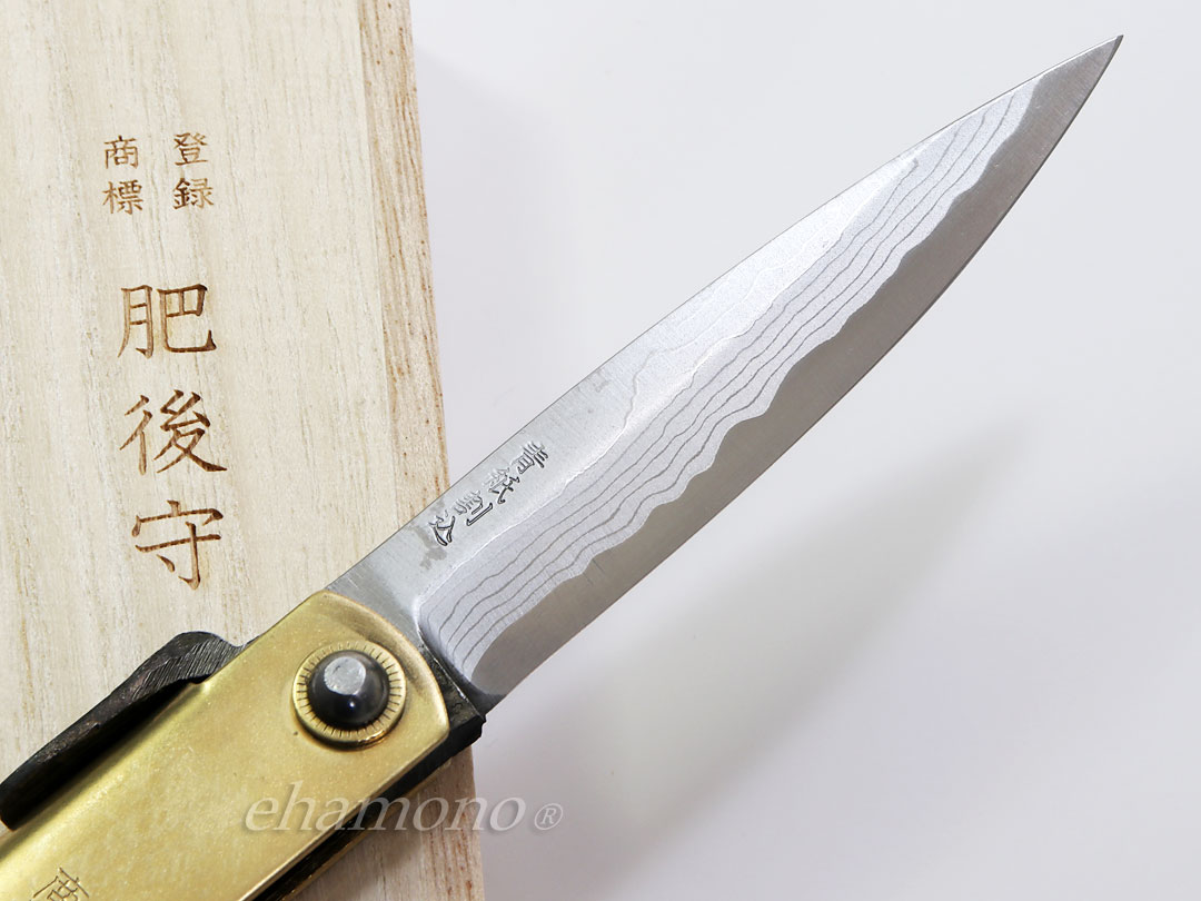 肥後守 多層鋼青紙割込 特大 プレミアム 3 Nagao Higonokami Damascus Kanal9tv Com