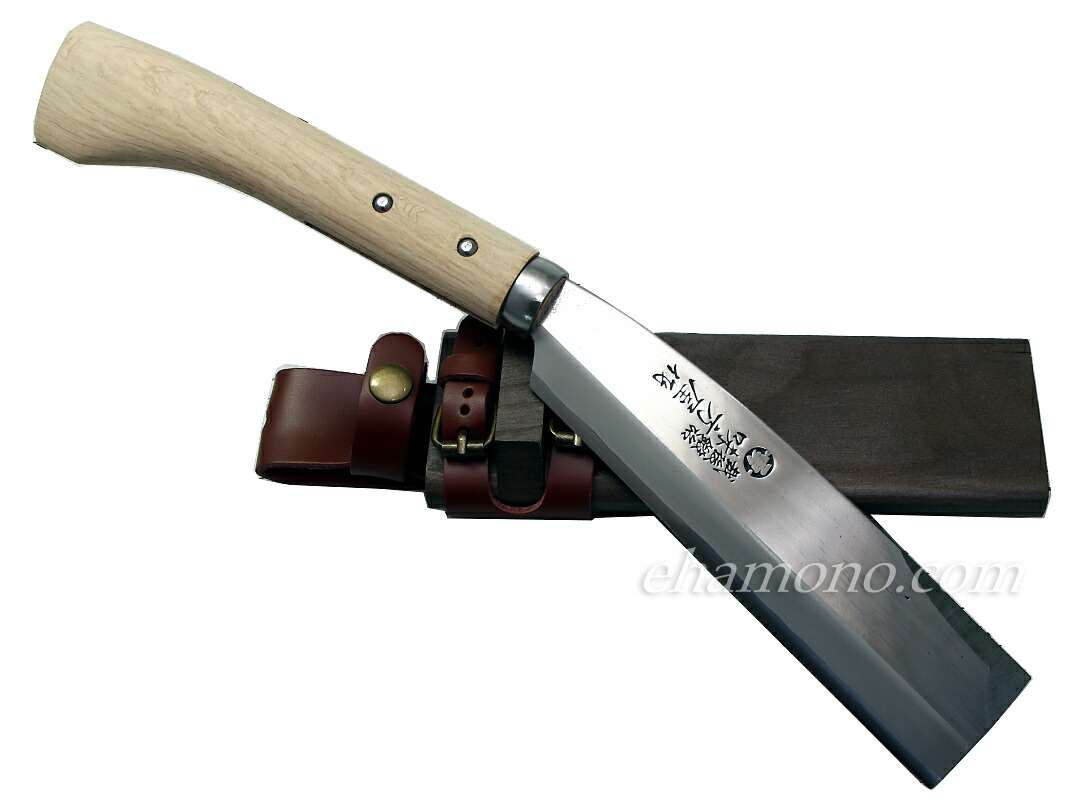 楽天市場】日野浦刃物工房 味方屋作 鞘鉈 磨き210mm片刃／両刃【頑張っ
