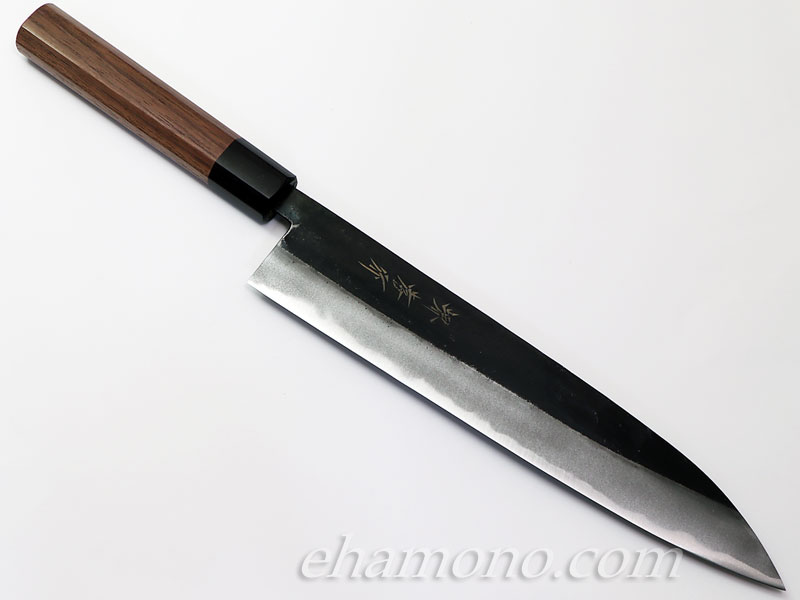 楽天市場】堺孝行 青二鋼 黒打和牛刀210 : e刃物.com楽天店