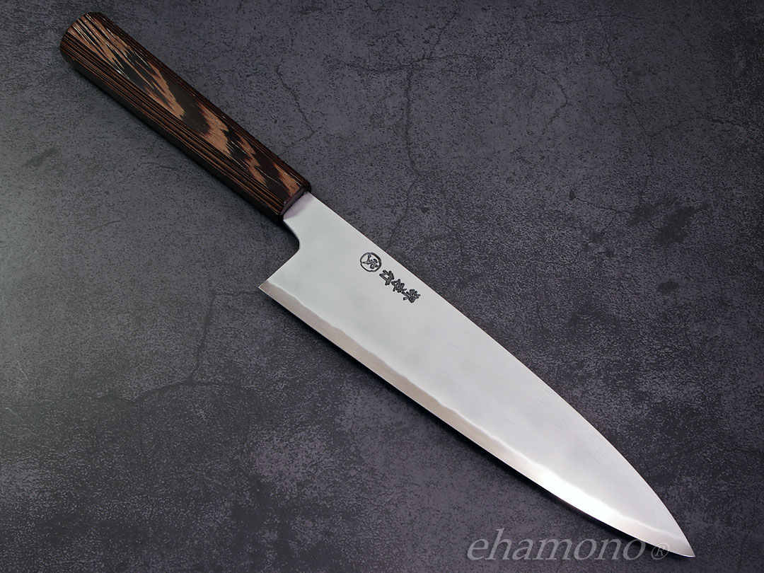 堺孝行 青二鋼 牛刀 210mm Amazon | 堺孝行 洋ハンドル 青二鋼 両刃 本刃付 日本製 (牛刀_210mm