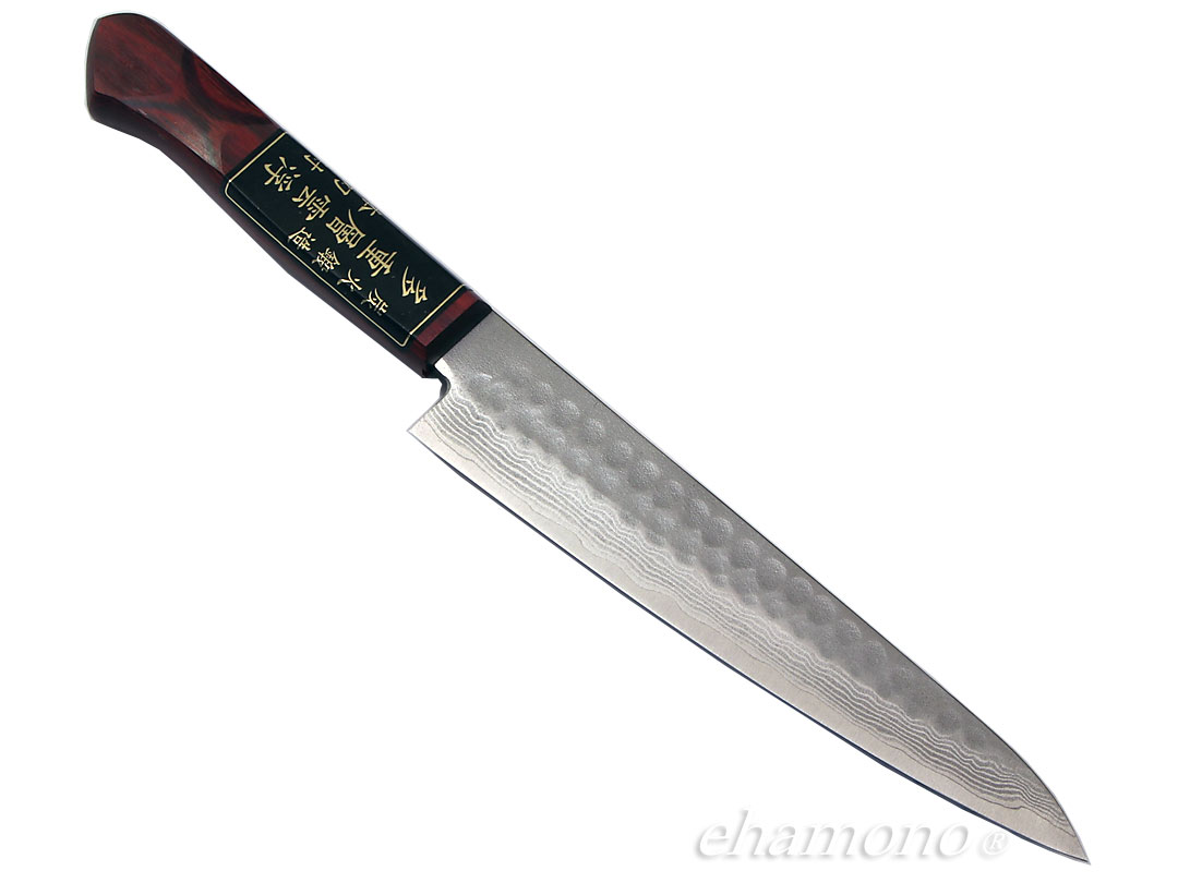 島谷秀一作 V金10号多層鋼鎚目 ペティナイフ150