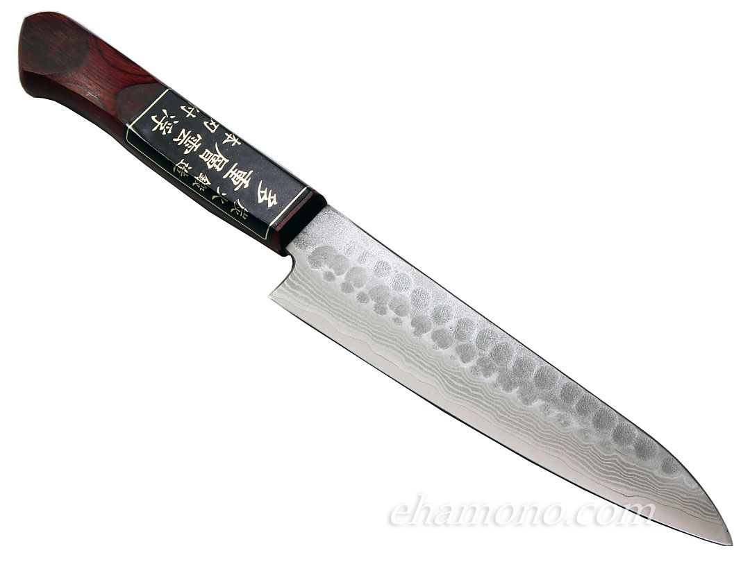 V10ダマスカスぺティナイフ ホワイトターコイズハンドル V10ダマスカスぺティナイフ ホワイトターコイズハンドル