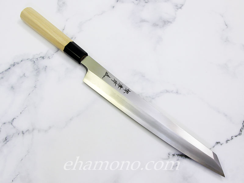 楽天市場】堺孝行 ダマスカス銀三鋼割込 剣型柳刃270 : e刃物.com
