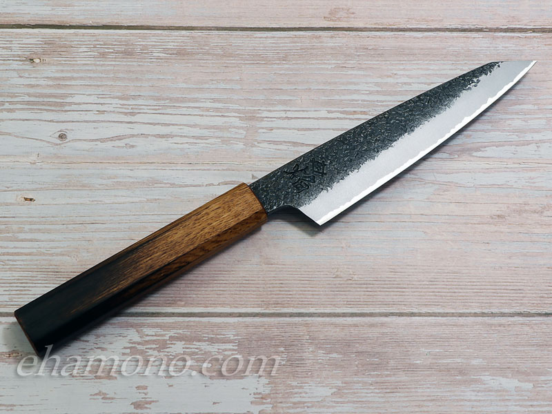 メーカー再生品 堺孝行 焔 紅蓮 青二鋼 黒打ち鎚目 切付和ペティ150 Fucoa Cl