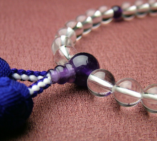 注目の 本水晶8ミリ 紫水晶仕立 紫色房 正絹頭付 高級念珠 数珠 女性 Hls Du 代引不可 Haringeylawcentre Org Uk