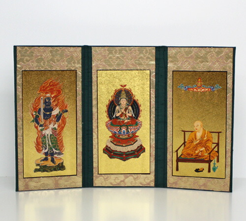 [電子メイル便聞き届ける]三折り本尊(真言宗)『大』【家具調仏具・今めかしい仏具】【#2】 その他-仏壇・仏具・神具-仏具