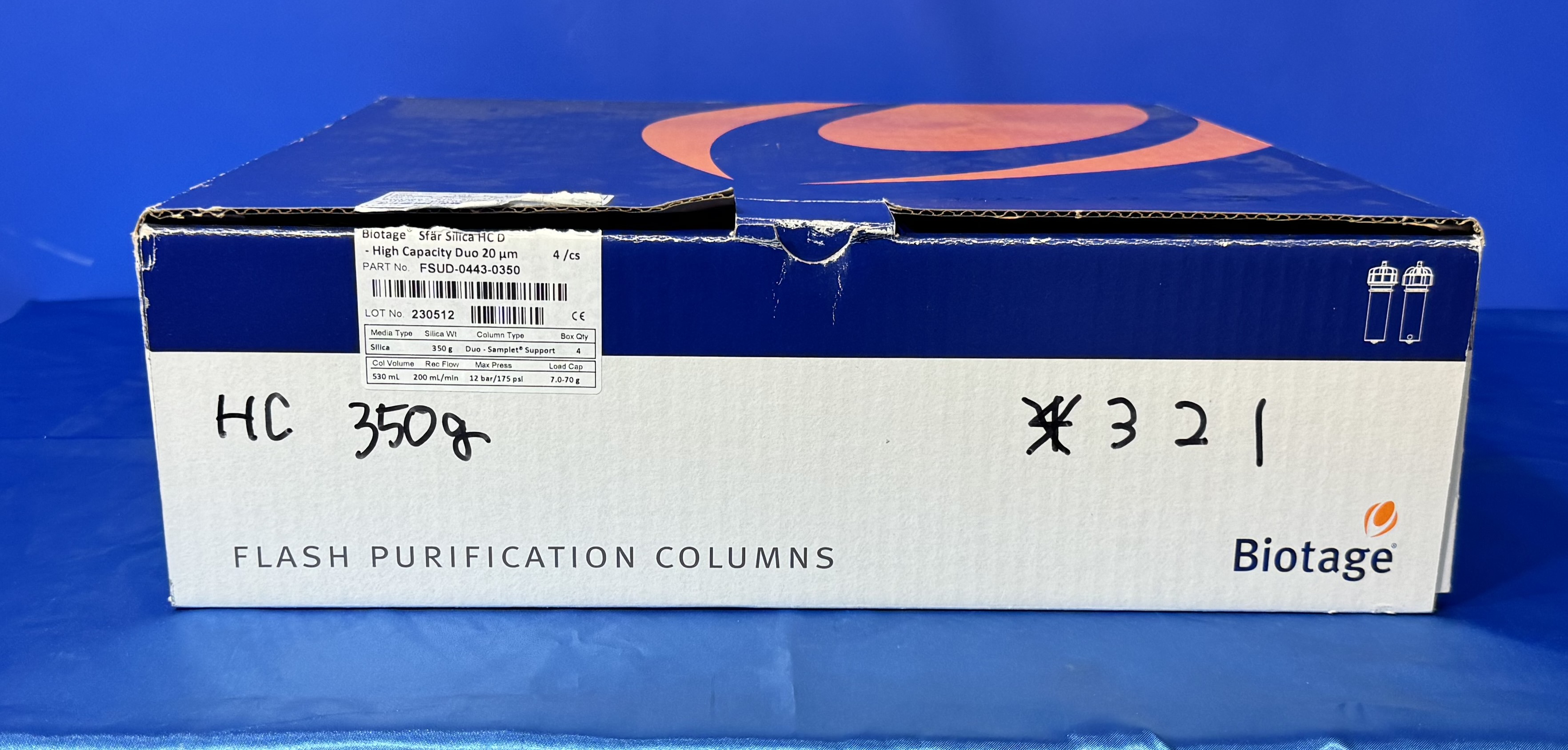 【中古】 3137-7 Biotage/バイオタージ 縦列 Flash用 プレパックドカラム Biotage・・ Sf・・r  Silica HCD High Capacity Duo 20μm 中古 美品 未当て嵌める