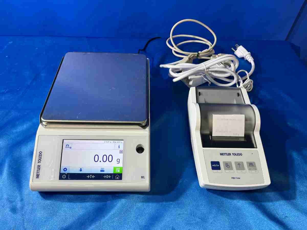 【中古】 3730　METTLER TOLEDO　メトラートレド　上皿天びん　プリンター付　型番：ML4002T/00・RS-P26　精密計量　最小表示0.1mg　中古機器