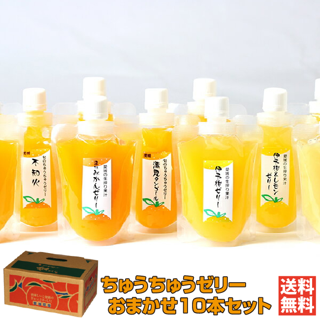 楽天市場 ちゅうちゅうゼリー 10本セット 愛媛 田那部青果 みかん 柑橘 果汁が濃い 旬の味 おやつランキンググランプリ 日本一 ゼリー 贅沢な手作り 完熟果実 ギフト 贈り物 プレゼント 送料無料 愛媛百貨店 2106p10 新鮮産直 愛媛のうた