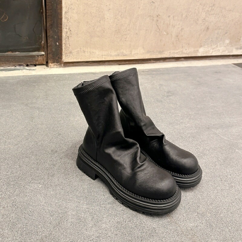 ブーツ レディース ショートブーツ ムートンブーツ 冬 防寒 内増高 ストレッチ 後ファスナー 履きやすい 歩きやすい 痛くない 疲れない おしゃれ カジュアル 通勤 大きいサイズ マーチンブーツ ショート KATACHITO