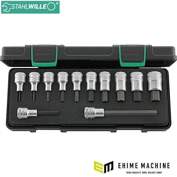【エクストラセール】日本正規品 スタビレー 1/2SQ ヘキサゴンソケットセット 12点 圧入式 4-19mm インヘックス付 ドイツ製 (54/12KN) (4018754260935) STAHLWILLE｜エヒメマシン 店