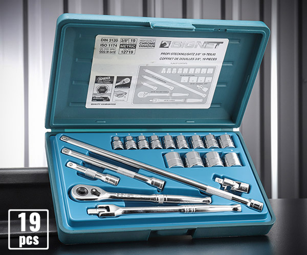 シグネット (#812913B)3/8DR 19PC mm ソケットレンチセット (12719)(4712818933468) SIGNET