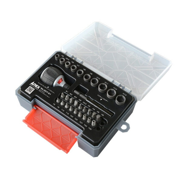 楽天市場】ANEX コンパクトビット ラチェット52 専用スチールケース付