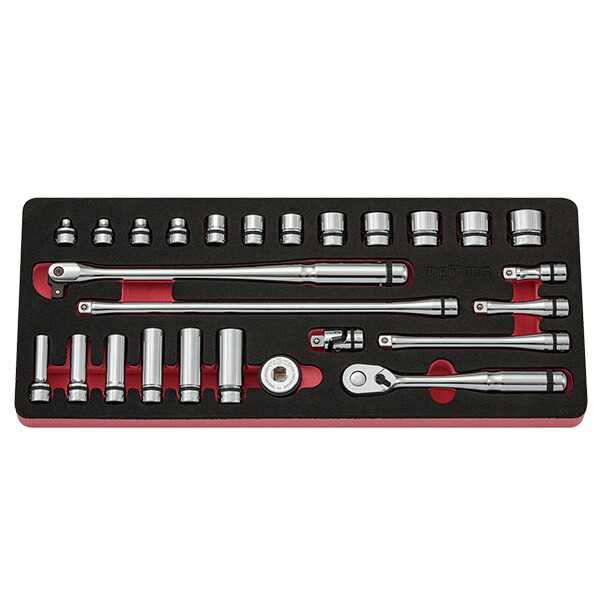 NEPROS 9.5sq. ソケットレンチセット [26点セット] NTB3X26C ネプロス 工具セット NBR390A 3/8 ラチェット ソケット おしゃれ 整理 収納 44,222円