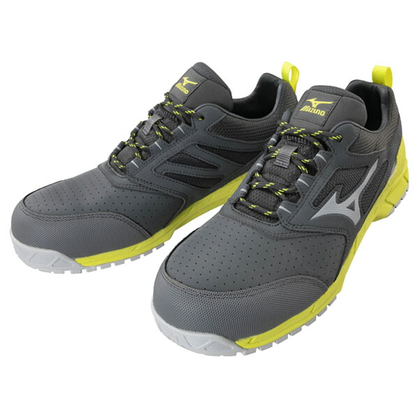 Mizuno ハイカット安全靴 グレー/イエロー 安全靴 ミズノ mizuno プロテクティブスニーカー F1GA2400