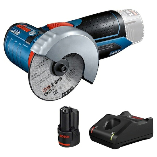 日本正規品 ボッシュ 10.8Vコードレスカッティンググラインダー＋バッテリー充電器セット GWS10.8V-76HSET 充電式 本体+3.0Ahバッテリー+充電器｜エヒメマシン 店
