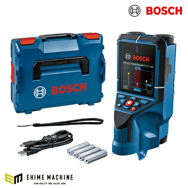 日本正規品 BOSCH D-TECT200JPS コンクリート探知機 ボッシュ L-BOXX 136、USB-Cケーブル、ハンドストラップ、テスト電池x4本、電池パック付｜エヒメマシン 店