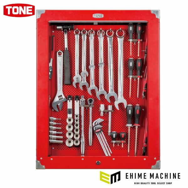 TONE 整備用工具セット シャッター付サービスボードセット新ハーフボードC50B仕様 54点セット (CS411)(4953488300949) トネ