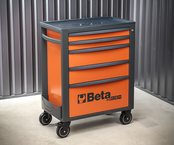 [メーカー直送業者便]日本正規品 Beta ベータ ツールトロリー 5段 ORANGE (4面) (RSC24/5-FO)(8054809187273) ツールキャビネット｜エヒメマシン 店
