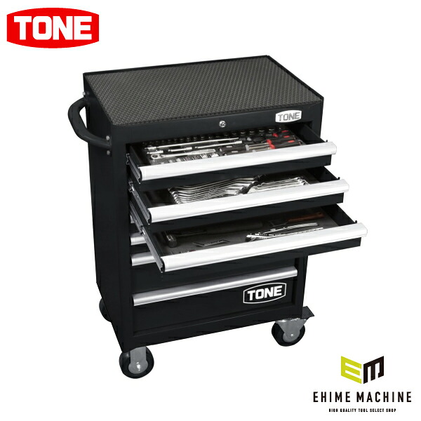 [メーカー直送品] TONE 整備用工具セット ツールキャビネットセット(ブラック) 72点セット (TCA311BK)(4953488258479) トネ