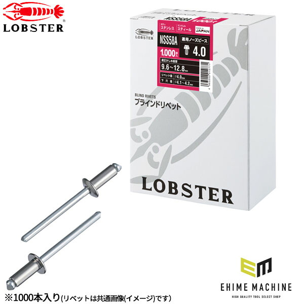 ロブテックス ブラインドリベット ステンレス/スティール 丸頭 5-8 1000本入 NSS58A (NSS58A)(4963202010771) LOBSTER エビ|エヒメマシン 店