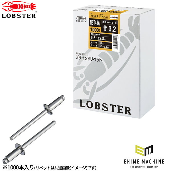 ロブテックス ブラインドリベット ステンレス/ステンレス 丸頭 4-8 1000本入 NST48A (NST48A)(4963202011228) LOBSTER エビ｜エヒメマシン 店