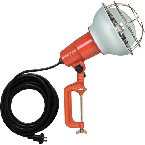 HATAYA（ハタヤ） 防雨型作業灯 リフレクターランプ５００Ｗ １００Ｖ接地付５ｍ バイス付
