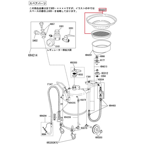 [部品・代引き不可] KTC GOD80A用ワイドハット・ラッカボウシネット GOD-KR4207 工具 京都機械工具