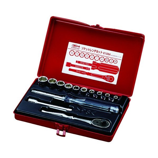 ロブテックス 610SA 6.3sq. ソケットレンチセット 6角 エビ LOBSTER 差込角 6.3mm 1/4 ロブスター エビ印工具 LOBTEX