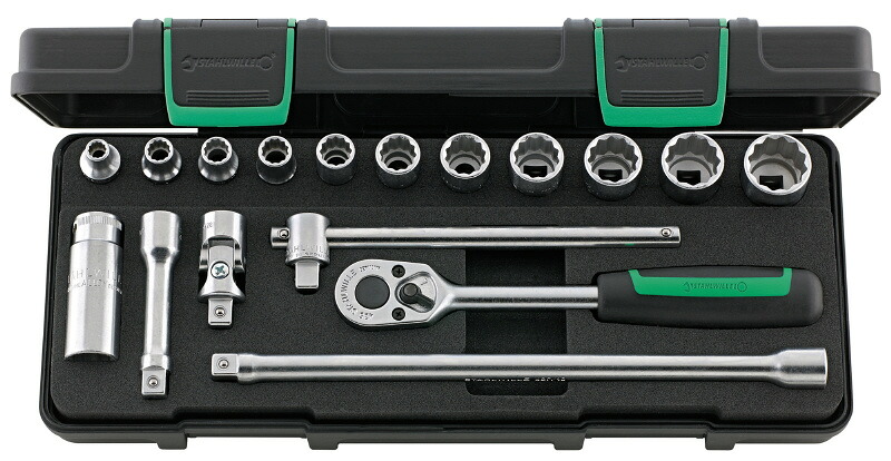 日本正規品 スタビレー (3/8SQ)ソケットレンチセット (45A/12/5KN)(4018754260775) STAHLWILLE|エヒメマシン 店
