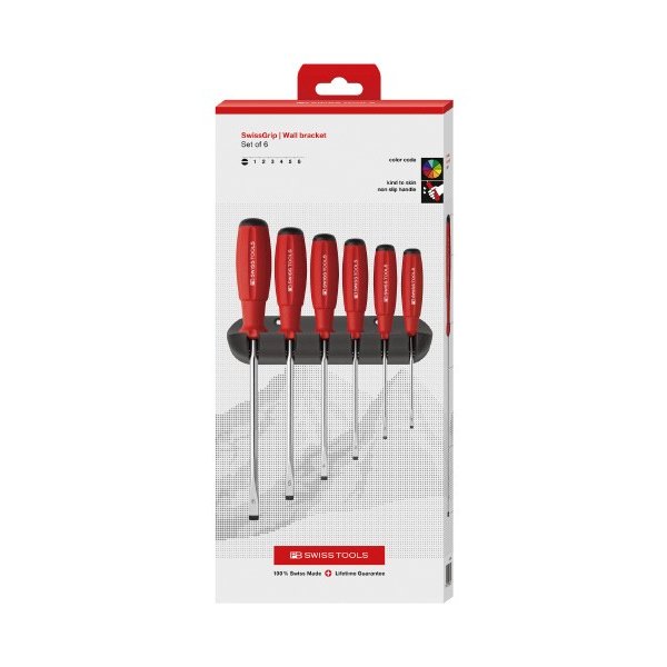 日本正規品 PBスイスツールズ スイスグリップドライバーセット 6本組 ホルダー付 (BOX) (8240.CBB) (7610733280872)
