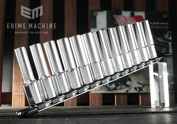 TONE ディープソケットセット(12角・ホルダー付) 12pcs 差込角12.7mm (HDL412)(4953488282245) トネ｜エヒメマシン 店