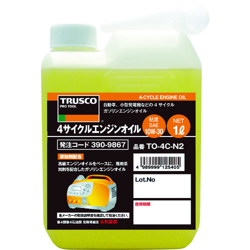 【楽天市場】trusco 4サイクルエンジンオイル1l 粘度10w 30 To4cn2 トラスコ中山：エヒメマシン 楽天市場店