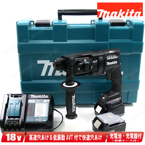 マキタ　18V　充電式ハンマドリル・黒　HR182DRGXB　6.0Ah Li-ion電池(BL1860B)2個　充電器(DC18RF)　ケース【※沖縄県への注文受付・配送不可】 42,608円
