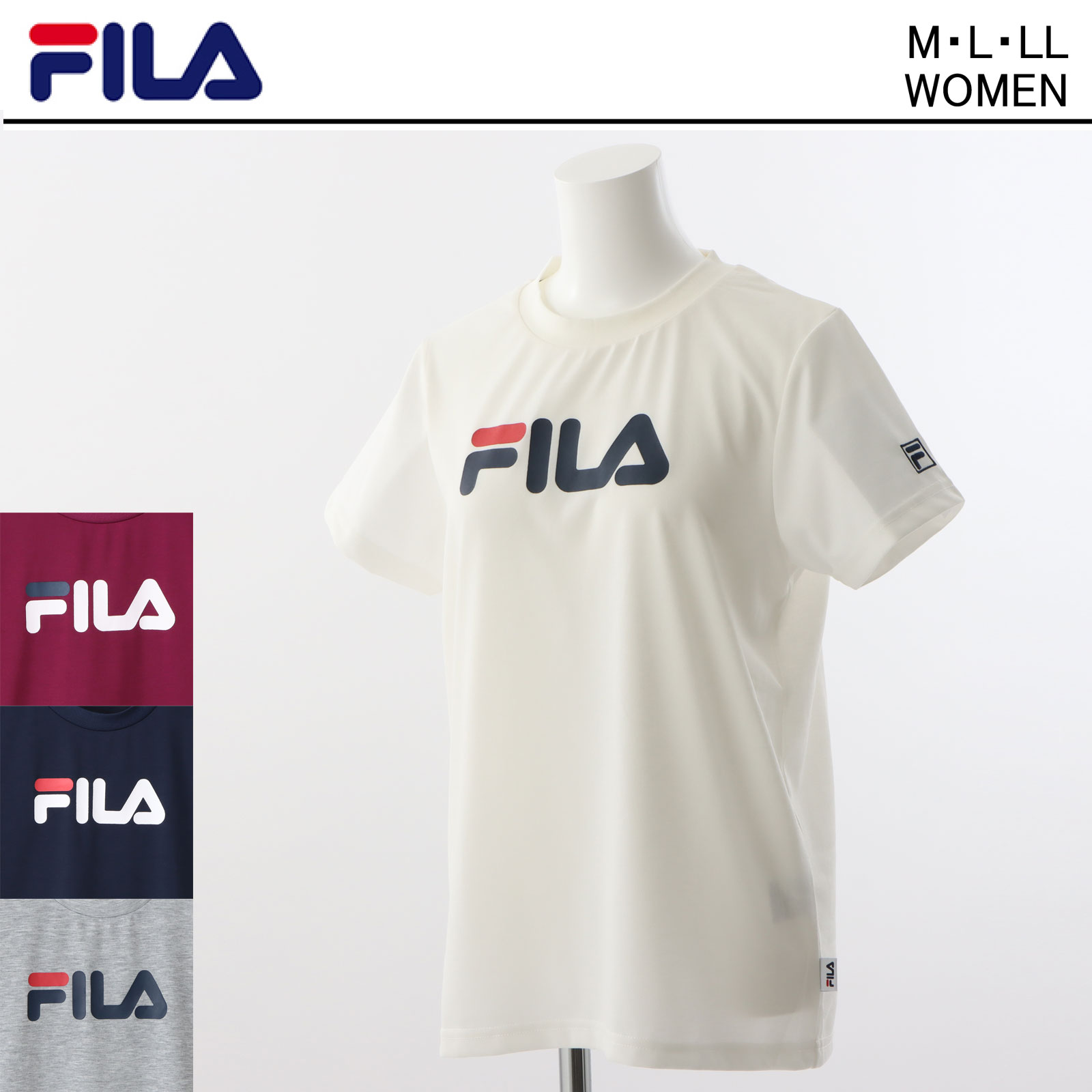 楽天市場 Fila フィラ ロゴ グラフィック プリント Tシャツ ポリエステル 吸水速乾 レディース スポーツウェア スポーツ ブランド カジュアル 白 ネイビー グレー 半袖 Uvカット 春 夏 秋 かわいい かっこいい ストリート トレンド 人気 注目 半袖t 半t ティシャツ Tee