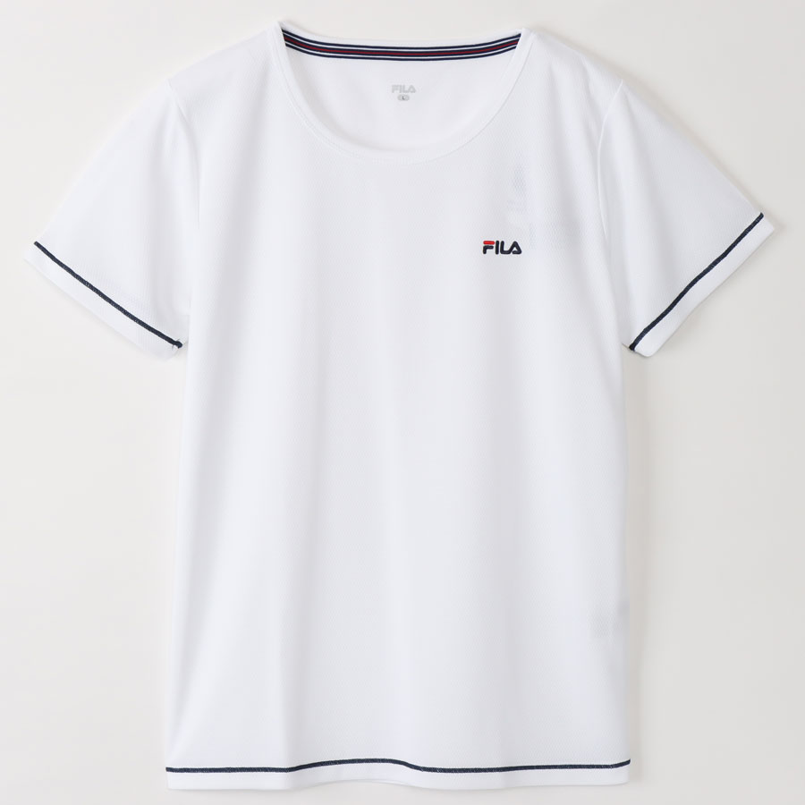 楽天市場 Fila フィラ ロゴ ダブルメッシュ Tシャツ 吸水速乾 レディース ポリエステル スポーツウェア スポーツ ブランド カジュアル 白 紺 ネイビー 黒 ピンク 紫 半袖 Uvカット 春 夏 秋 Uv加工 吸汗 かっこいい トレンド 人気 メッシュ 半袖t 半t