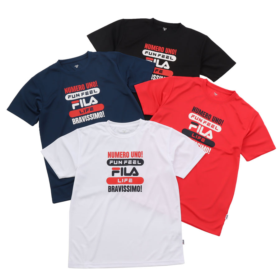 楽天市場 Fila フィラ ロゴ グラフィック Tシャツ メンズ ポリエステル ポリ 吸水速乾 高機能 スポーツウェア スポーツ ブランド カジュアル 白 紺 黒 赤 半袖 春 夏 秋 冬 下着 ジム クラブ 体育 ストリート トレンド 流行 人気