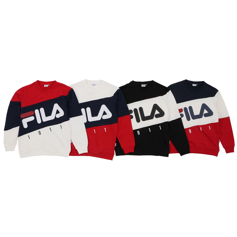 楽天市場 Fila フィラ ロゴ トリコロール キリカエ スウェット メンズ トリコット裏起毛 スポーツウェア スポーツ ブランド カジュアル 白 黒 赤 紺 ネイビー 春 秋 冬 トレンド イタリア フードなし ボーイズ ヤング 男の子 スエット トレーナー トレーニングウェア