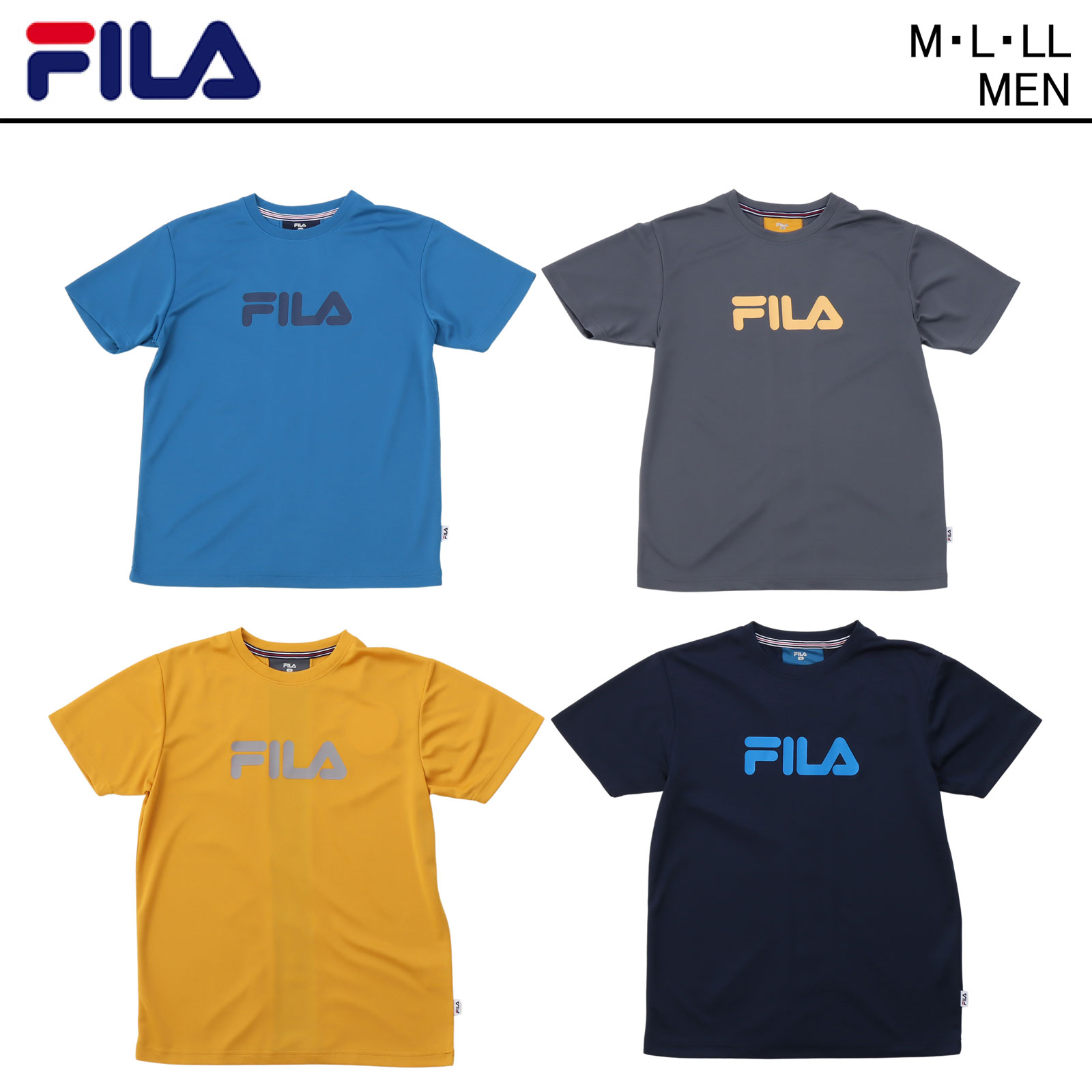 楽天市場 Fila フィラ ロゴ グラフィック Tシャツ メンズ メッシュ ポリエステル ポリ 吸水速乾 高機能 スポーツウェア スポーツ ブランド カジュアル ネイビー 紺 グレー 黄 イエロー 半袖 Uvカット 春 夏 秋 かわいい ロゴティー かっこいい ストリート スポーツ