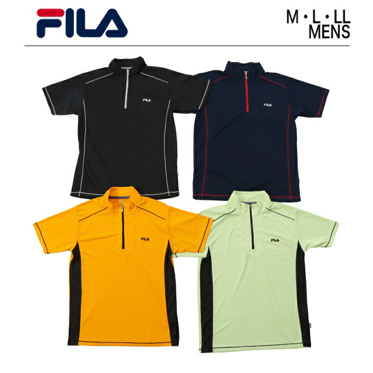 FILA フィラ テニスウェア 半袖Tシャツ VM5622ブラック メンズL新品 FILA tシャツ FILA/フィラ 吸汗速乾 ワンポイント ブランド ロゴ