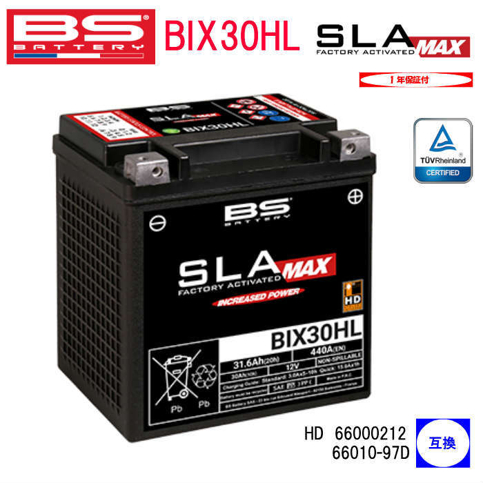 【楽天市場】ハーレー専用 BSバッテリー BTX20HL SLA MAX