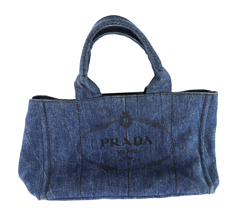 PRADA カナパ　デニム 楽天市場】プラダ カナパ トートバッグ 青 レディース デニム AB