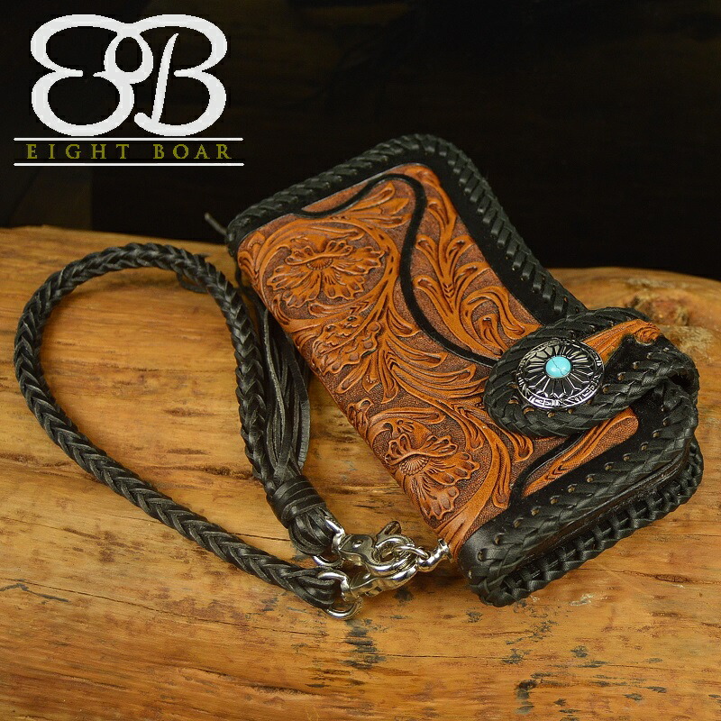 ２つ折財布 バイカーズ ブラック メンズ 旦那 ウォレット 父親 旅行 誕生日 コンチョ 買い替えバッグ 小物 ブランド雑貨 プレゼント 黒 メンズ ギフト 黒 カービング ２つ折財布 ウォレット ブラック カービング 父の日 ギフト バイカーズ コンチョ 財布 長財布 ロング