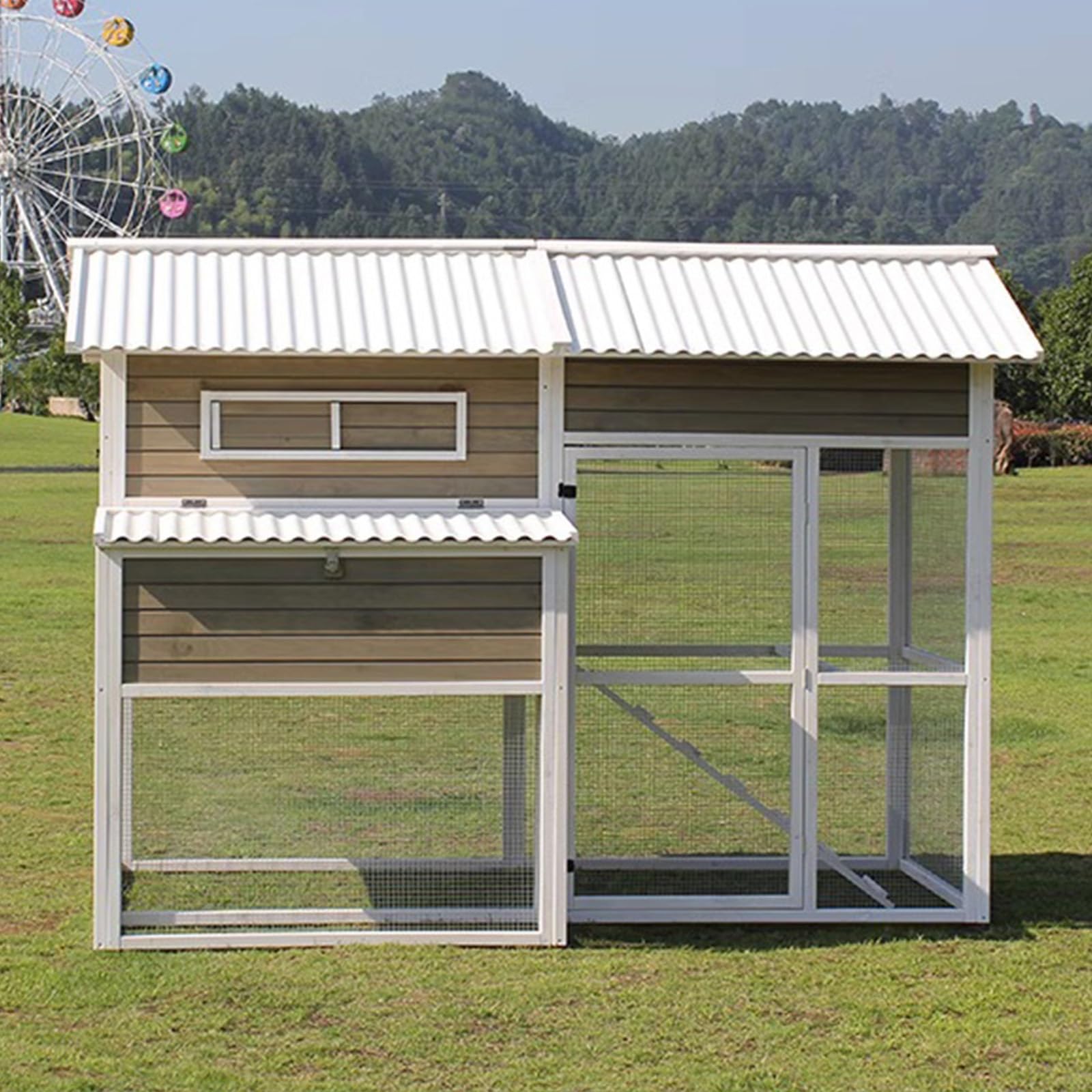 大型木製家兎掘っ立て小屋、取りはずし能力のあるなお盆付き添い人家兎掘っ立て小屋、小毛の荒物モルモットハムスターニワトリ用の思わしいな家兎伏せ籠