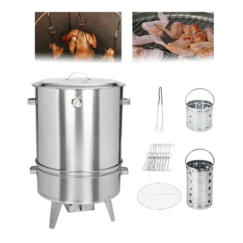 身寄り用無煙丸焼き吊り暖房器 丸焼き コンロ bbq コンロ 携帯型縦型炭火スモーカーグリルバレルグリル室外屋内