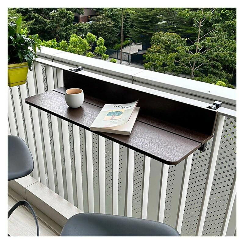ハンギングテーブル バルコニー 屋外折りたたみサイドテーブル、高さ調整可能折りたたみ式吊りテーブルベランダテーブル、デスク|エイトフィート店